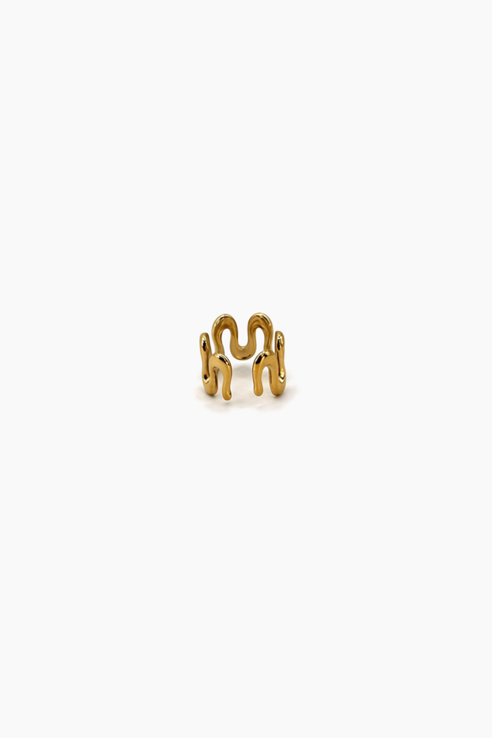 Ear Cuff Murmúrio moGes, vista de trás do desenho ondulado e aberto