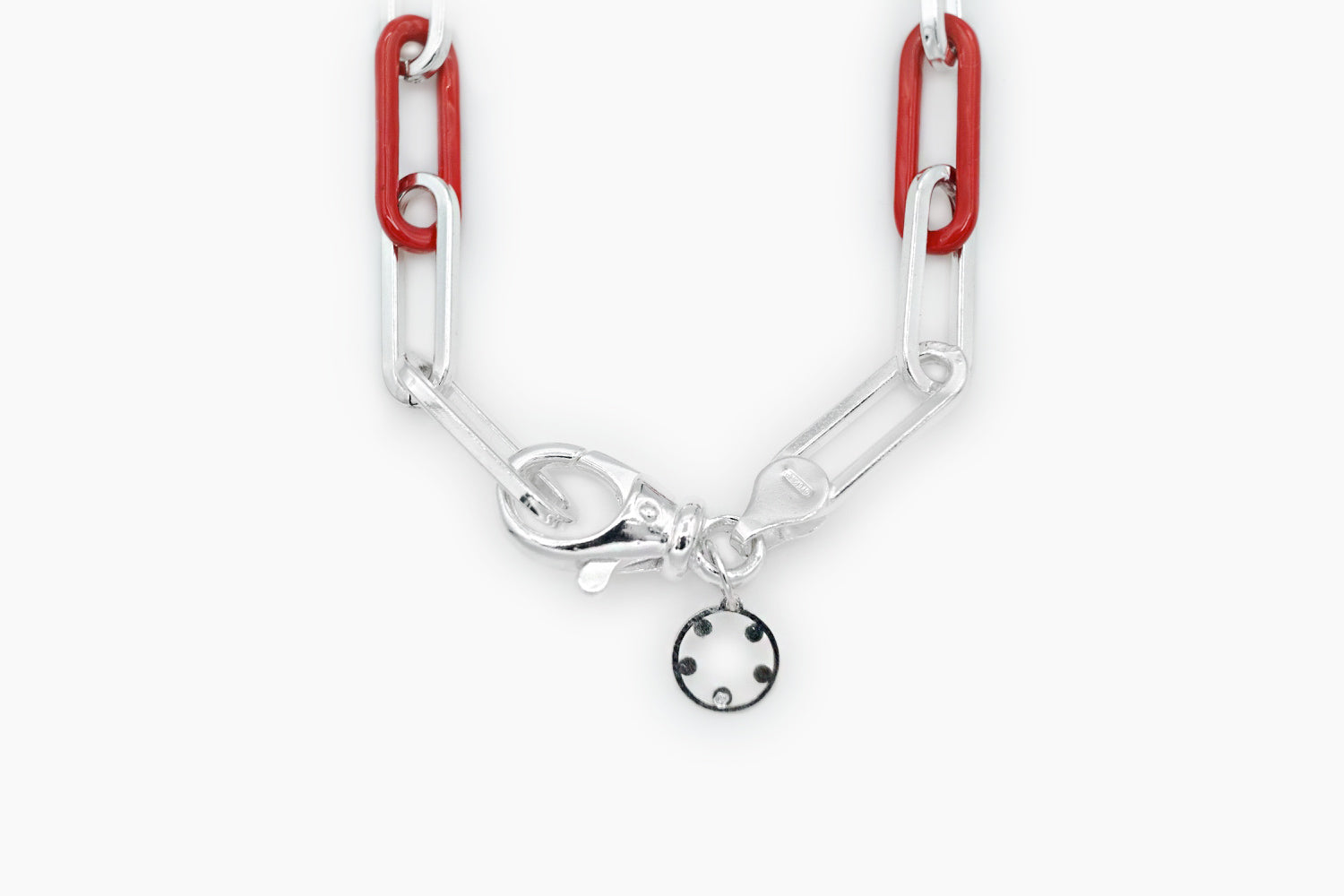 Pulseira Esmalte Vermelho prata mulher moges jewellery requinte moderno