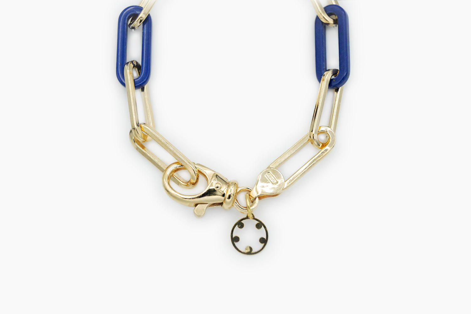 Pulseira Lapis Lazuli prata dourada mulher requinte moderno moges jewellery
