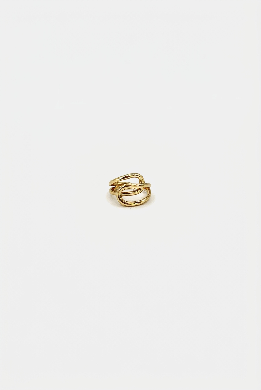 Ear Cuff Sopro Dourado da Moges Jewellery em aço inoxidável 316L com banho de ouro 18k, sem necessidade de furo – imagem 3