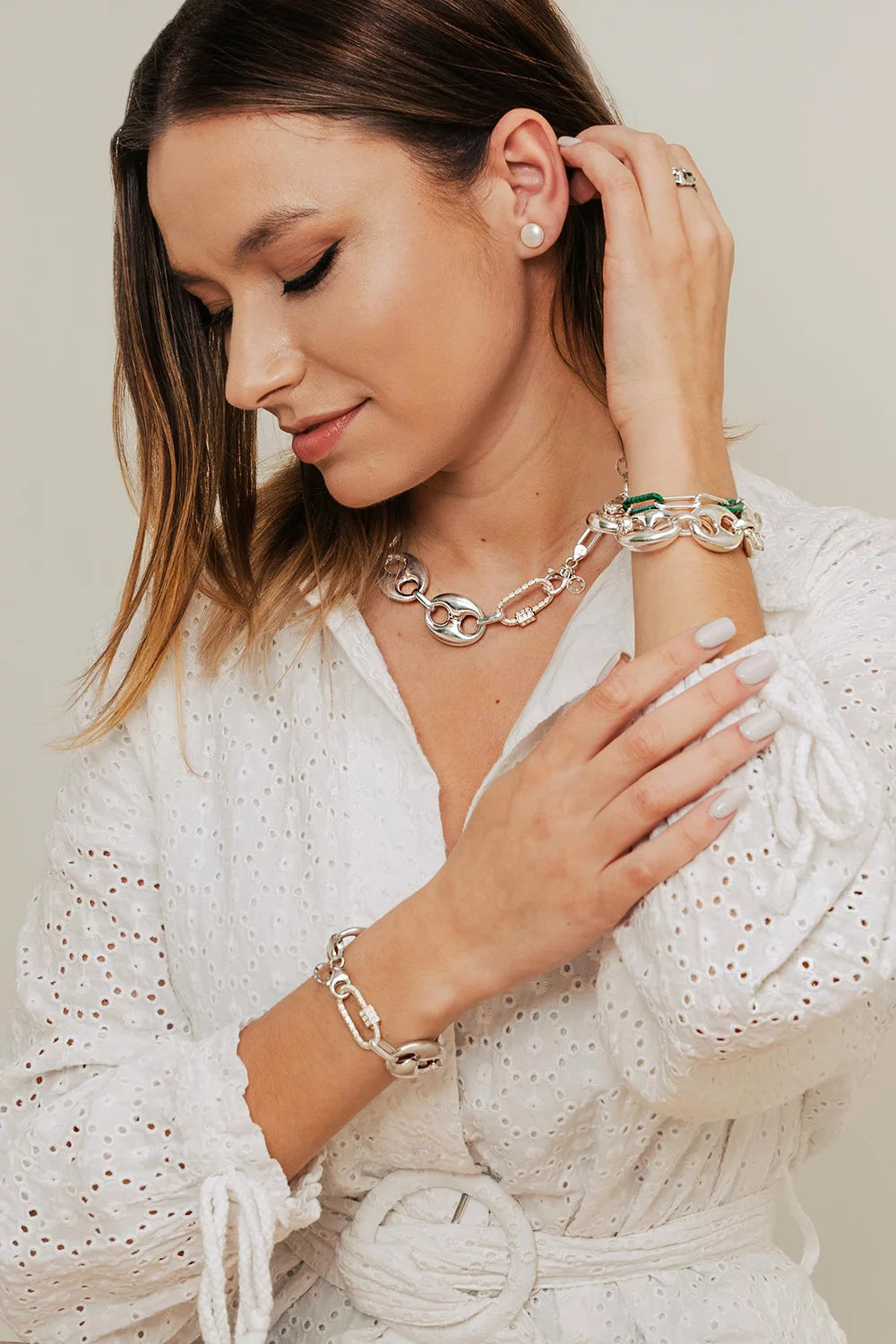 Pulseira Ancora Pulseira Ancora pulseira prata moges jewellery moderno mulher