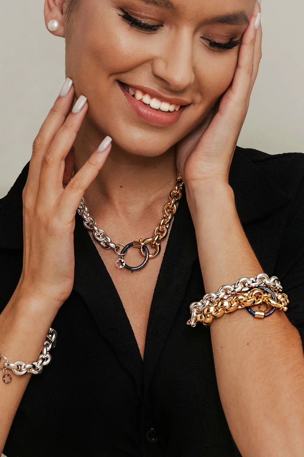 Pulseira Fortaleza block moges pulseiras prata dourada mulher colar original personalizado lock