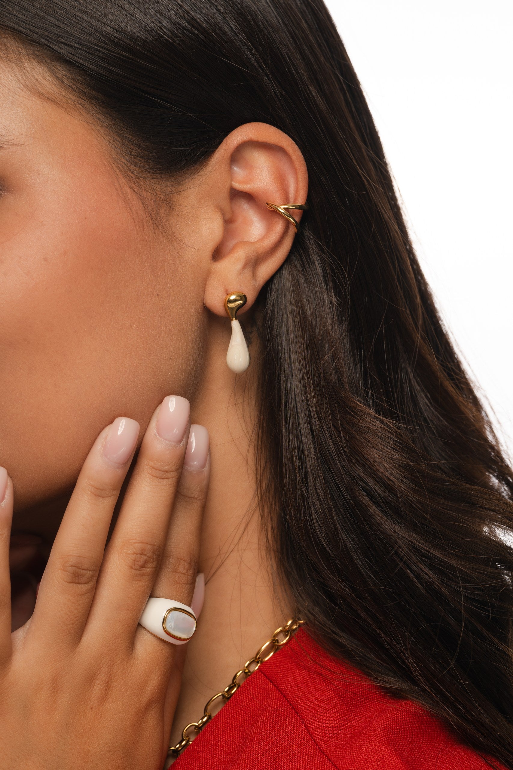 Pendientes Flux Blanco