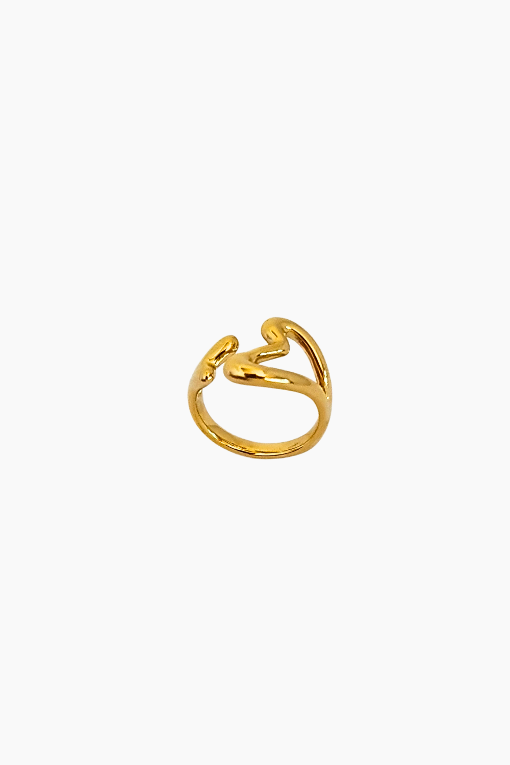 Anel Love Gold da Moges Jewellery em aço inoxidável 316L, fotografia de produto
