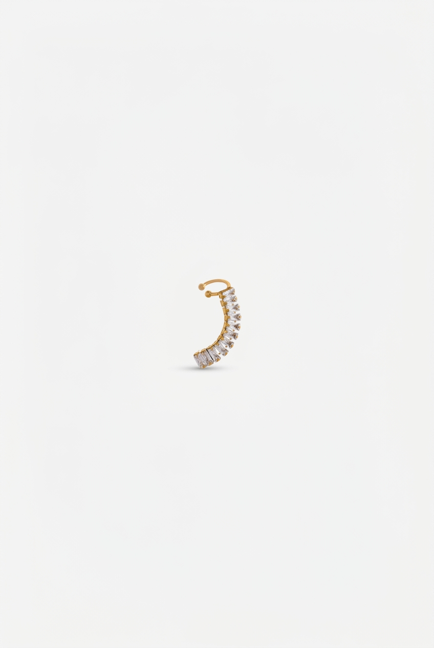 Ear Cuff Brisa Dourado da Moges Jewellery em aço inoxidável 316L com banho de ouro 18k, sem necessidade de furo – imagem 1
