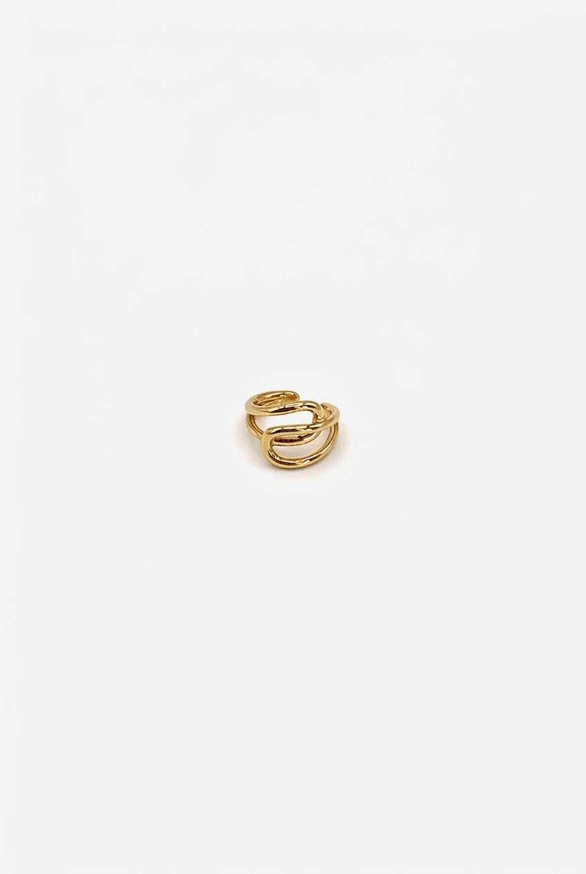 Ear Cuff Sopro Dourado da Moges Jewellery em aço inoxidável 316L com banho de ouro 18k, sem necessidade de furo – imagem 2