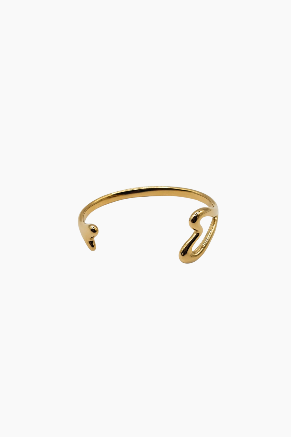 Pulseira Rígida Love Gold da Moges Jewellery em aço inoxidável 316L, fotografia de produto